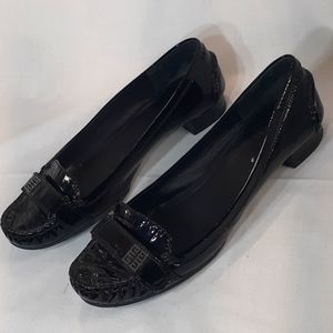 Givenchy black patent leather flats loafers size 38 size 8